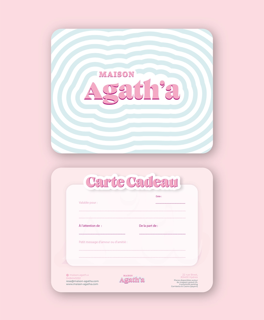 Carte cadeau Agath'a (avec montant personnalisé)